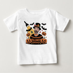 Pour Bébé T-shirt avec motif citrouilles, chauves-souris et