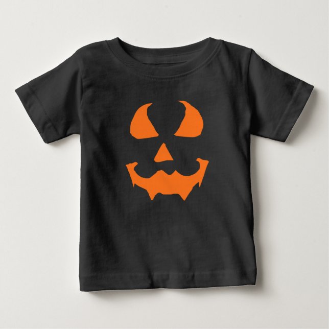 Pour Bébé T-shirt avec visage de citrouille Jack O Lantern m (Devant)