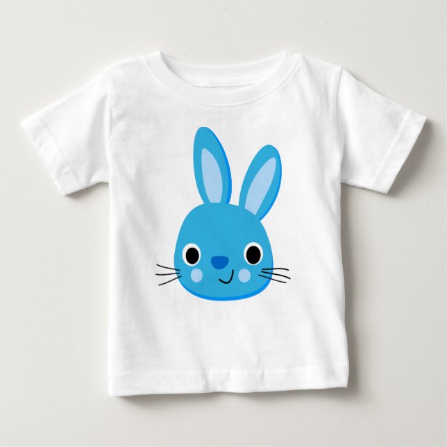 Pour Bébé T-shirt Baby Boy Rabbit Bleu Cute (Devant)