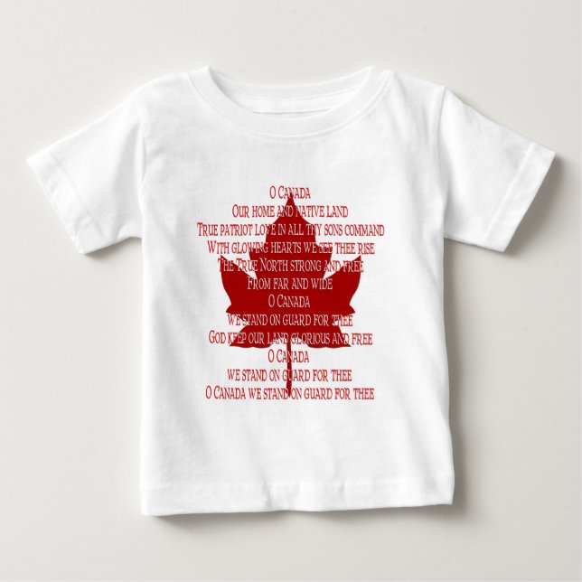 Pour Bébé T-shirt Baby Canada Hymne Souvenir Canada Tee (Devant)