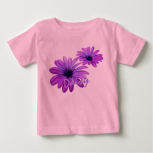 Pour Bébé T-shirt Baby Daisy Personalized Purple Baby Shirt