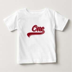 Pour Bébé T-shirt Baby ONE Year Baseball