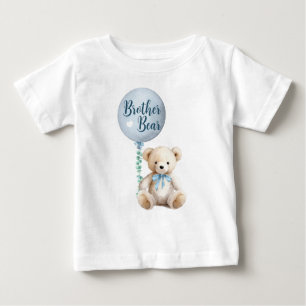 Pour Bébé T-shirt Baby shower d'ours de frère bleu