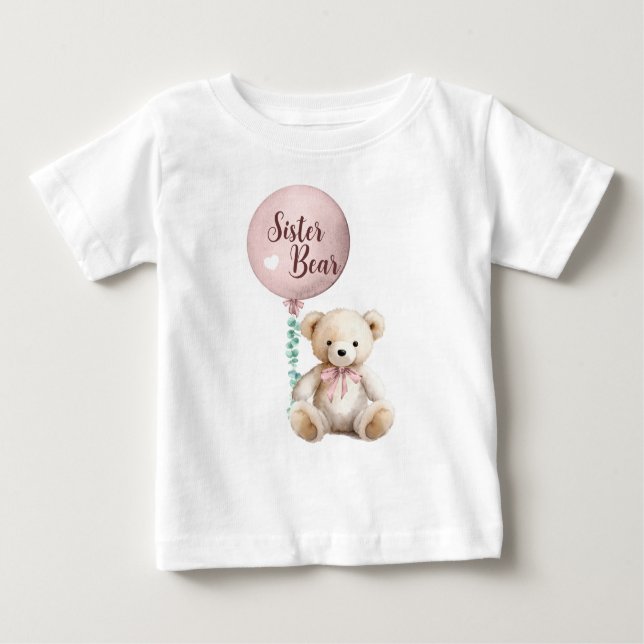 Pour Bébé T-Shirt Baby shower en peluche de soeur Bear (Devant)