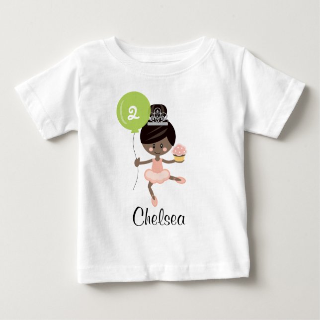Pour Bébé T-shirt Ballerina Birthday Baby (Devant)