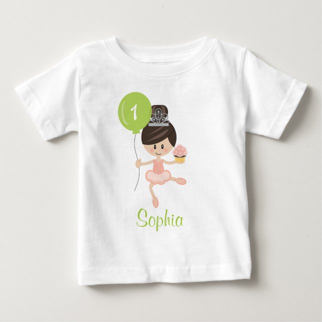 Pour Bébé T-shirt Ballerina Premier Anniversaire 1er (Devant)