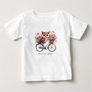Pour Bébé T-Shirt Bicyclette Hibou Bicyclette