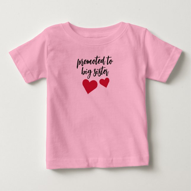Pour Bébé T-shirt Big Sister Red Hearts (Devant)