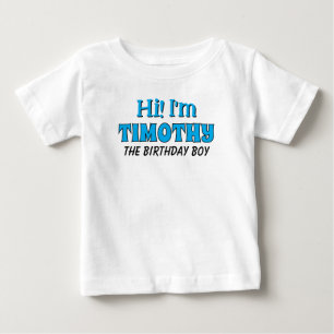 Pour Bébé T-shirt Birthday Boy, T-shirt Birthday avec nom