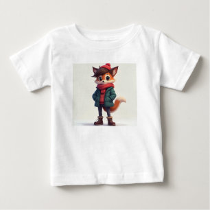 Pour Bébé T-shirt blanc avec photo de renard sur le