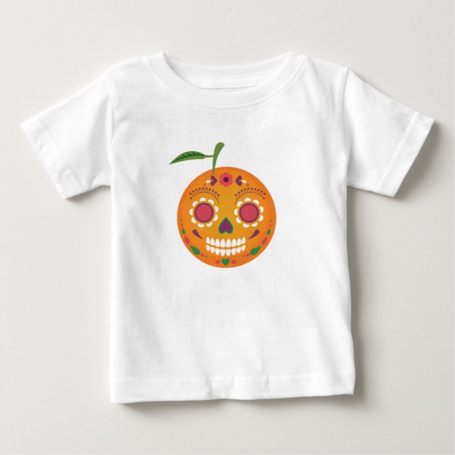 Pour Bébé T-shirt blanc d'enfant en bas âge de crâne de (Devant)