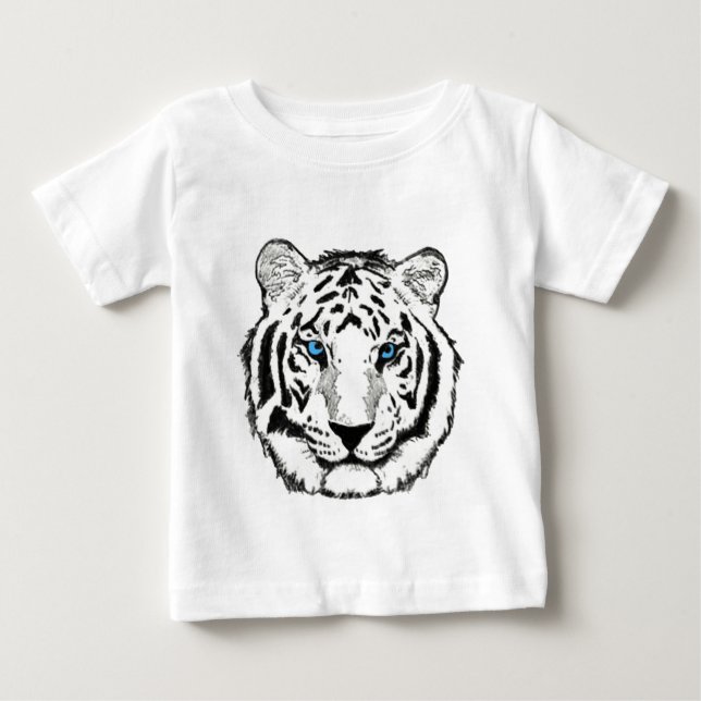 Pour Bébé T-shirt blanc d'enfant en bas âge de tigre (Devant)