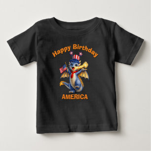 Pour Bébé T-Shirt Bleu Dragon (6f) Enfant Patriote