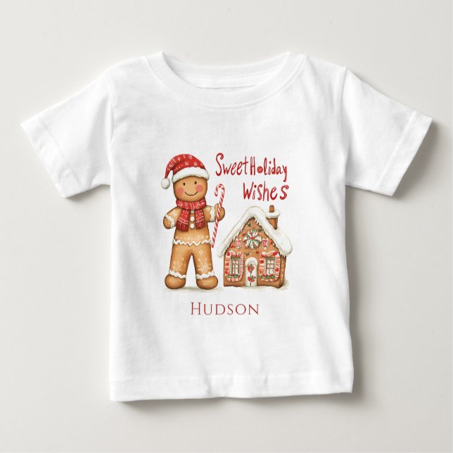 Pour Bébé T-Shirt Bonhomme en Pain d'Épice Père Noël (Devant)
