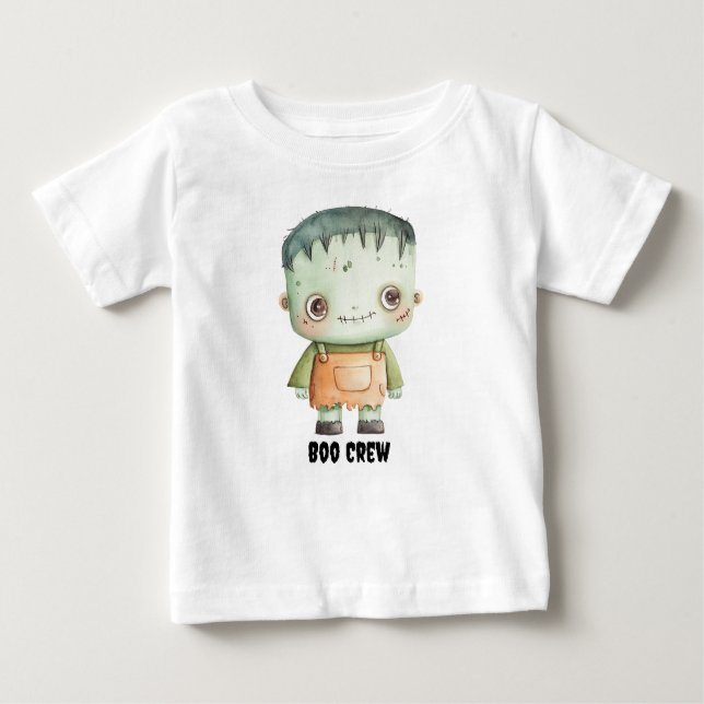 Pour Bébé T-shirt "Boo Crew" personnalisé avec Frankenstein (Devant)