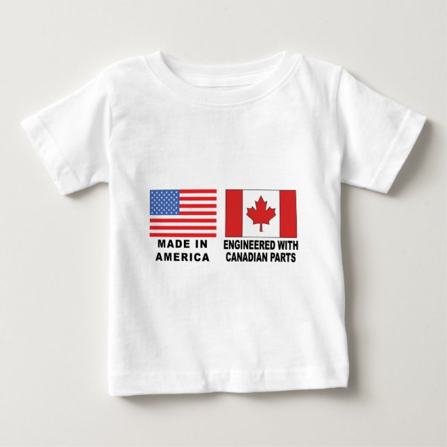 Pour Bébé T-shirt canadien américain (Devant)