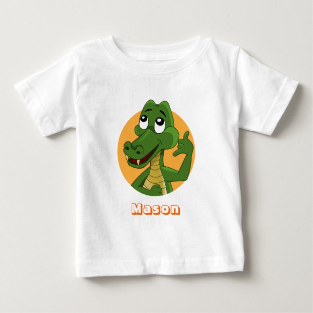 Pour Bébé T-Shirt cartoon alligator (Devant)