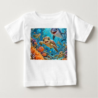 Pour Bébé T-Shirt Cartoon Reef Sous-Marin