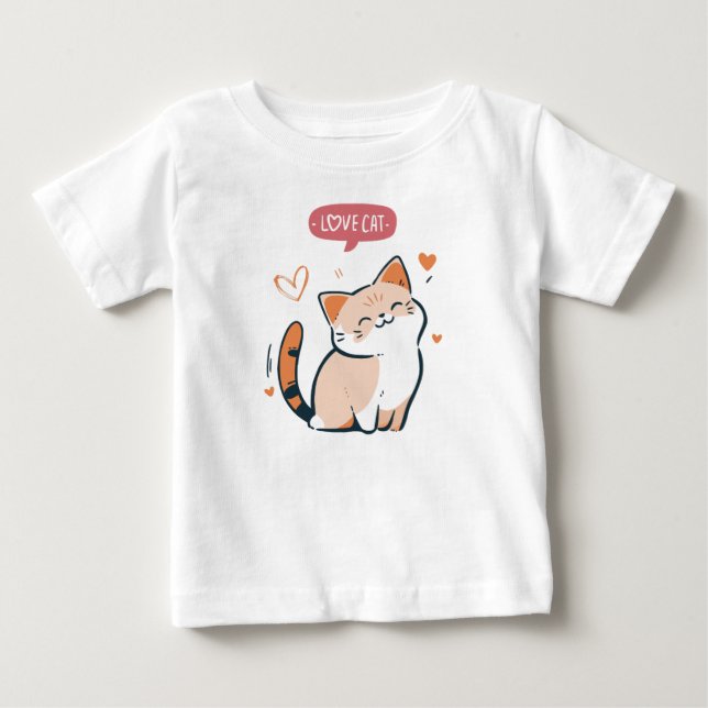 Pour Bébé T-shirt chat amour (Devant)