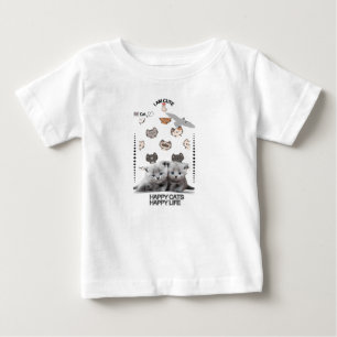 Pour Bébé T-Shirt Chat Style mignon et drôle de chaton
