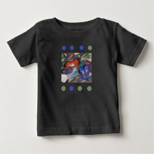 Pour Bébé T-shirt Cheval Rouge et Bleu