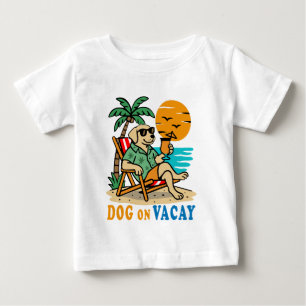 Pour Bébé T-shirt Chien Drôle en Vacances Été Mignon