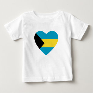 Pour Bébé T-shirt Coeur Drapeau Bahamas