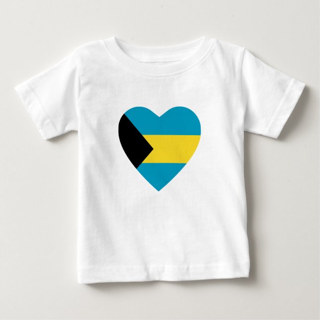 Pour Bébé T-shirt Coeur Drapeau Bahamas (Devant)