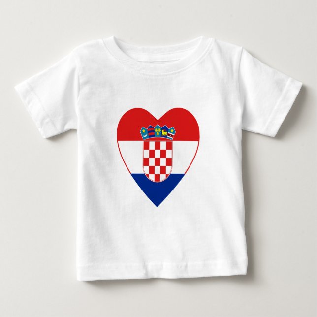 Pour Bébé T-shirt Coeur Drapeau Croatie (Devant)