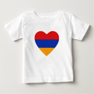 Pour Bébé T-shirt Coeur du drapeau arménien
