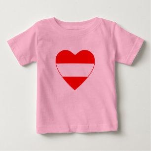 Pour Bébé T-shirt Coeur du drapeau autrichien