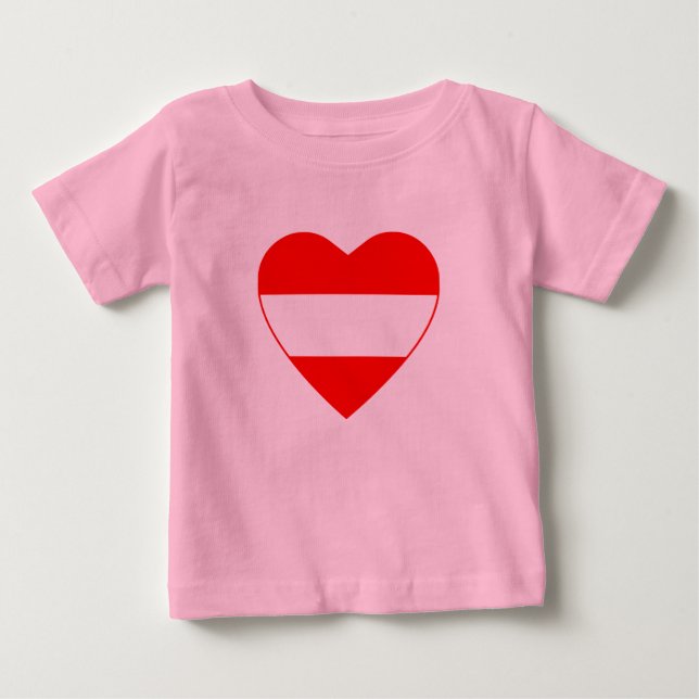 Pour Bébé T-shirt Coeur du drapeau autrichien (Devant)