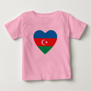 Pour Bébé T-shirt Coeur du drapeau d'Azerbaïdjan