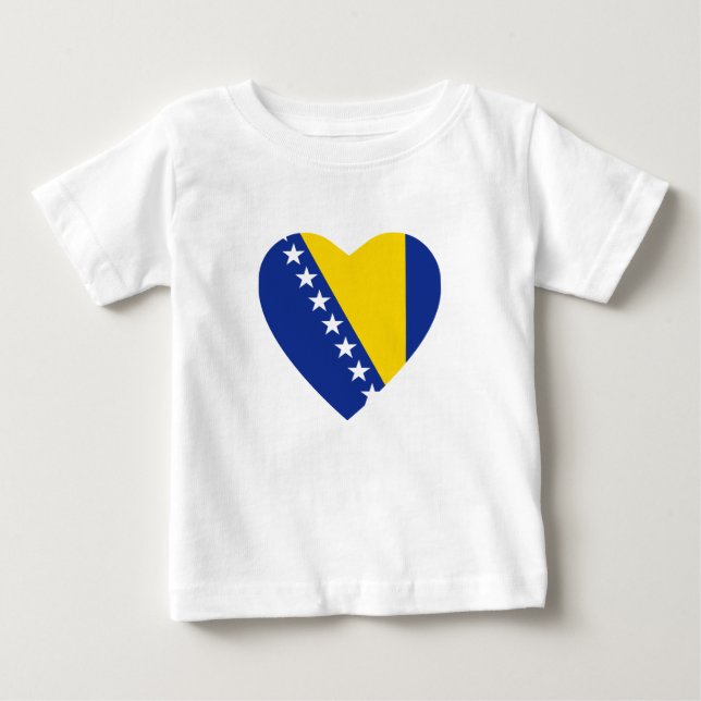 Pour Bébé T-shirt Coeur du drapeau de Bosnie-Herzégovine (Devant)