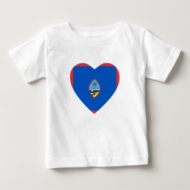 Pour Bébé T-shirt Coeur du drapeau de Guam (Devant)