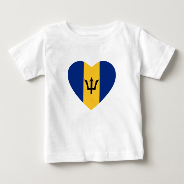 Pour Bébé T-shirt Coeur du drapeau de la Barbade (Devant)