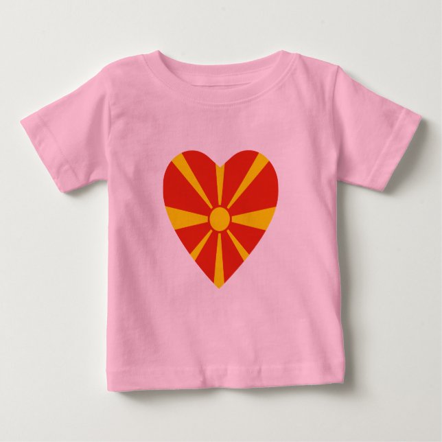 Pour Bébé T-shirt Coeur du drapeau de la Macédoine du Nord (Devant)