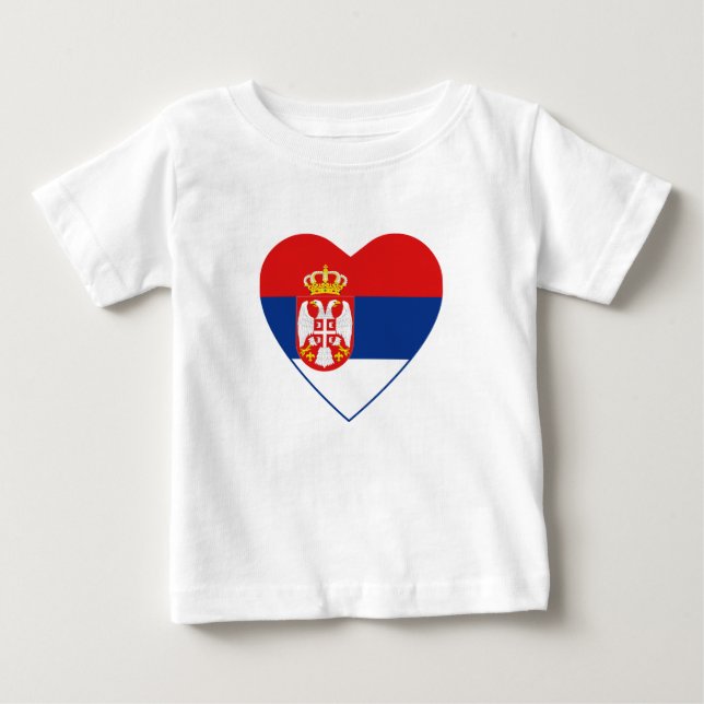 Pour Bébé T-shirt Coeur du drapeau de la Serbie (Devant)