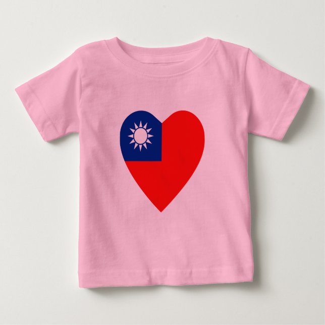 Pour Bébé T-shirt Coeur du drapeau de Taïwan (Devant)