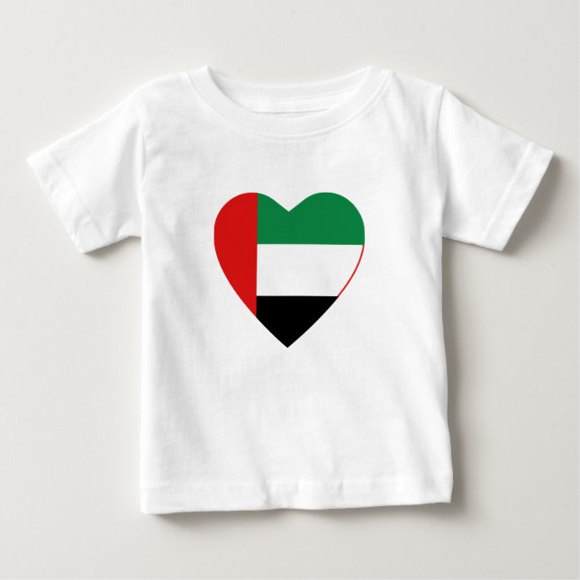 Pour Bébé T-shirt Coeur du drapeau des EAU (Devant)