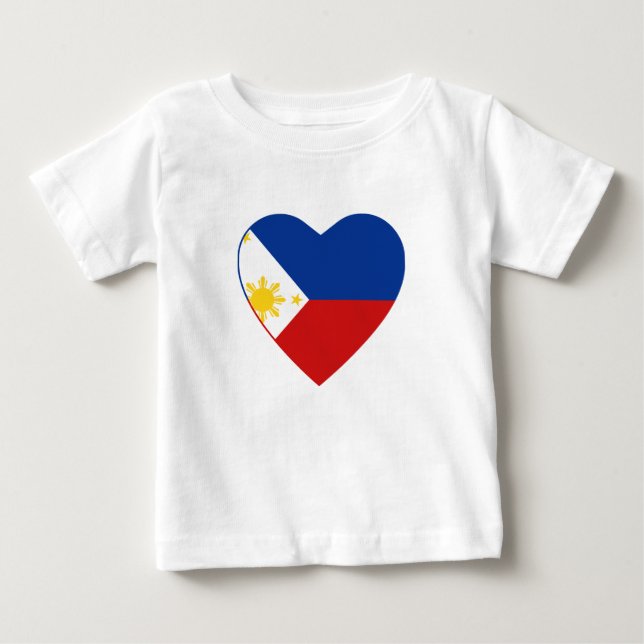 Pour Bébé T-shirt Coeur du drapeau des Philippines (Devant)