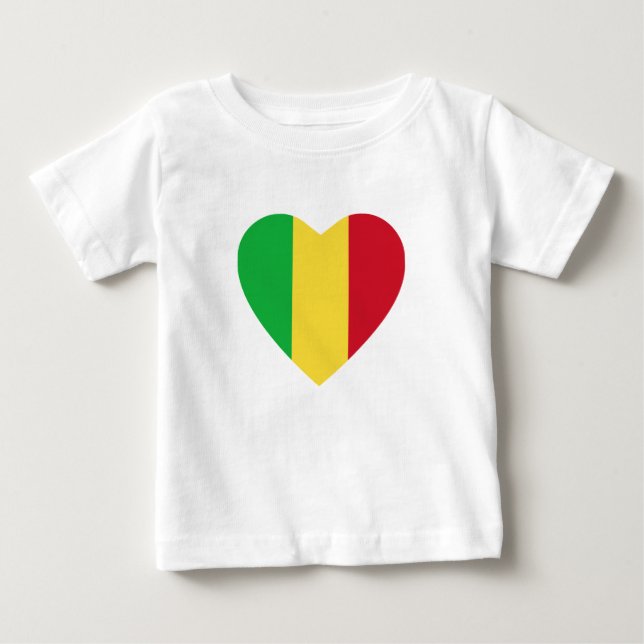Pour Bébé T-shirt Coeur du drapeau du Mali (Devant)