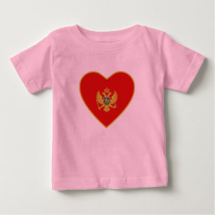 Pour Bébé T-shirt Coeur du drapeau du Monténégro