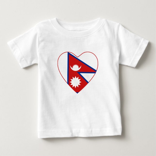 Pour Bébé T-shirt Coeur du drapeau du Népal (Devant)