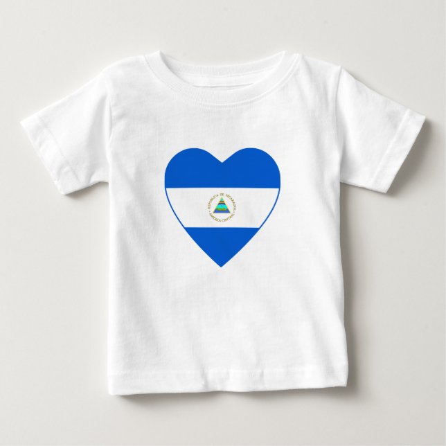 Pour Bébé T-shirt Coeur du drapeau du Nicaragua (Devant)