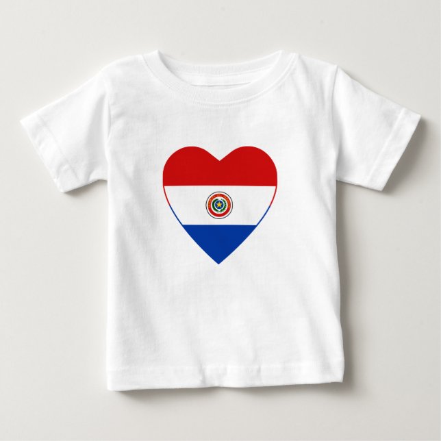 Pour Bébé T-shirt Coeur du drapeau du Paraguay (Devant)
