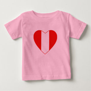 Pour Bébé T-shirt Coeur du drapeau du Pérou