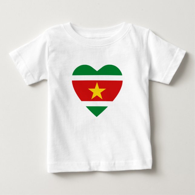 Pour Bébé T-shirt Coeur du drapeau du Suriname (Devant)