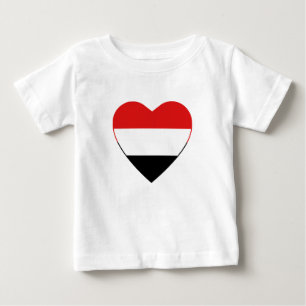 Pour Bébé T-shirt Coeur du drapeau du Yémen