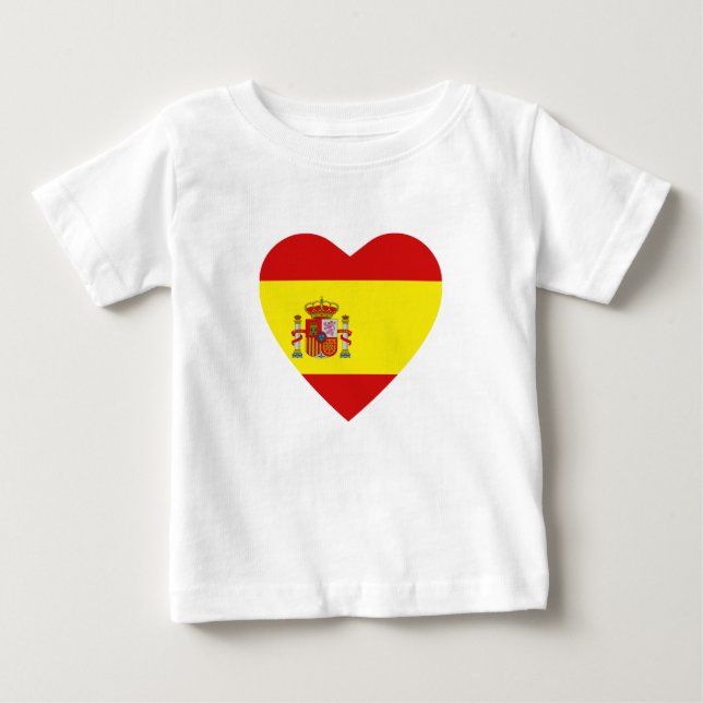 Pour Bébé T-shirt Coeur du drapeau espagnol (Devant)
